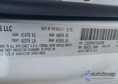 2015 Dodge Dart Se из США, поврежденный, VIN 1C3CDFAA1FD320509